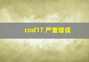 cod17 严重错误